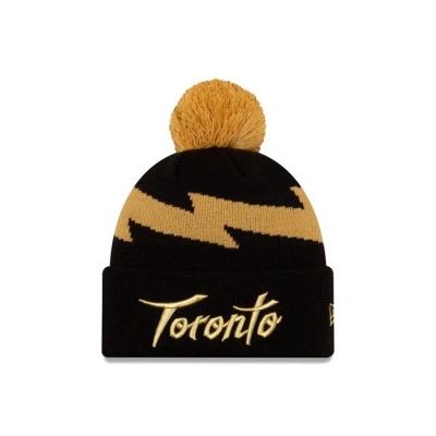 Sapca New Era Toronto Raptors NBA 2019 NBA Authentics City Series Pom Knit Beanie - Negrii